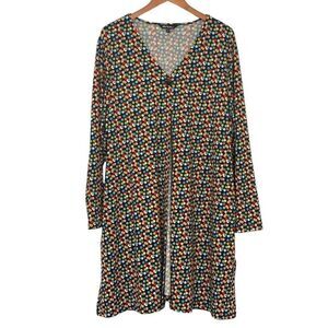 Ulla Popken Matte Jersey 1-Button V-Neck Jacket Cardigan Polka Dot Size US 20/22